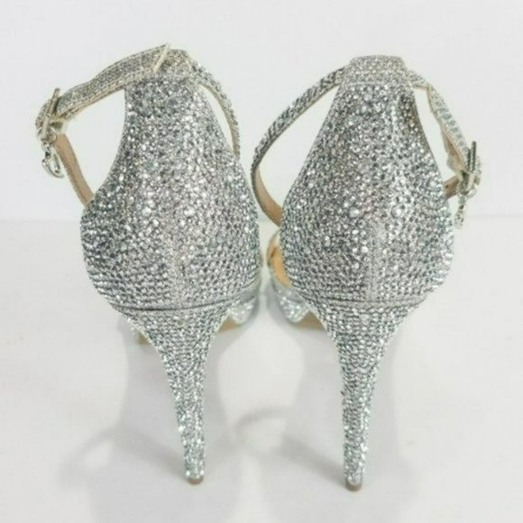 Thalia Sodi Lissy Platform Evening Sandals Silver Bling -9.5 - Picture 8 of 9